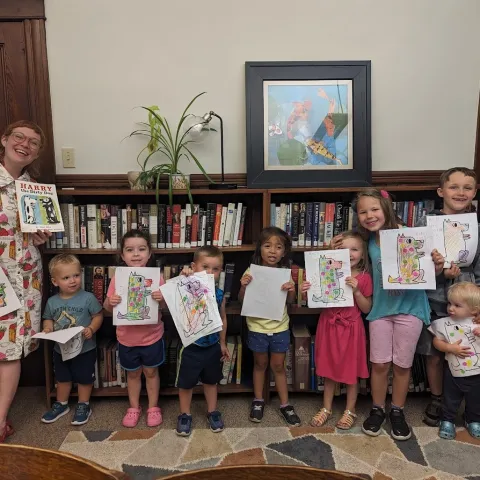 Storytime friends, showing off a project