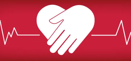 Hands on heart performing CPR