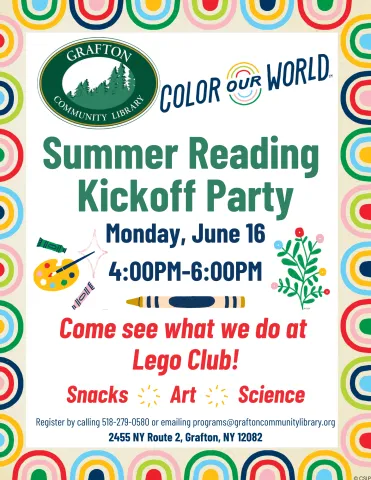Join us on Monday, July 16 starting at 4:00PM for our Summer Reading Kickoff Party!