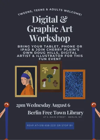 Digital and Graphic Art Workshop on August 6 at 2 pm