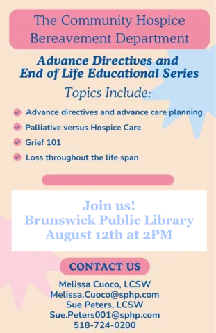 Community Hospice Educational Series Flyer