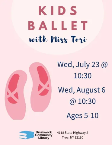 Flyer for kid's ballet class with image of ballet shoes