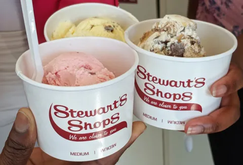 ice cream in Stewart's cups. 
