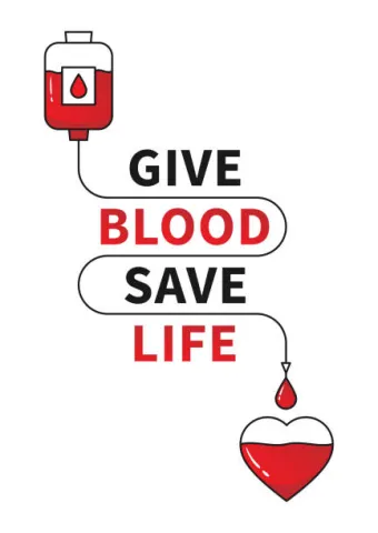 Give blood save a life with red heart