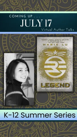 Live stream with author Marie Lu. for more information see below.
