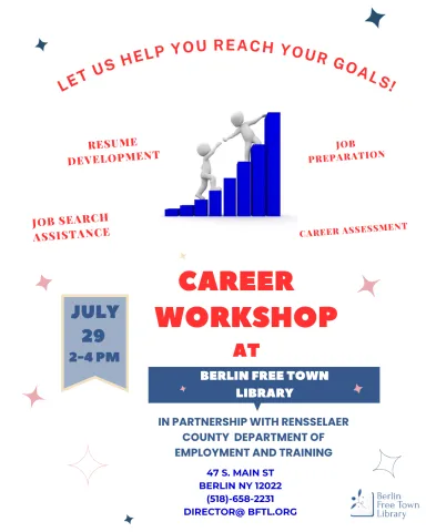 Career Workshop July 29 from 2-4 pm