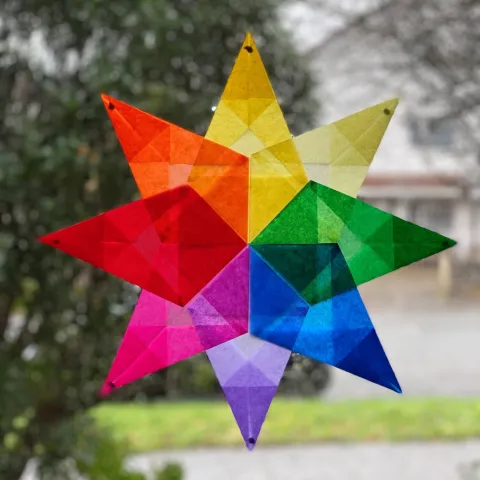 Rainbow color window star