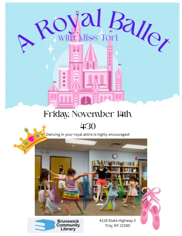 Photo of children dancing with clipart of castle