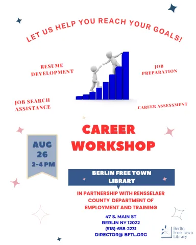 Career Workshop August 26 from 2-4 pm