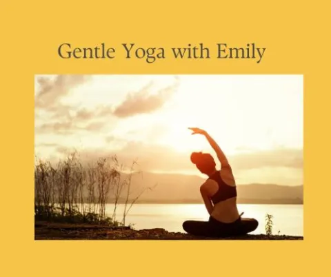 A picture of a woman practicing yoga.