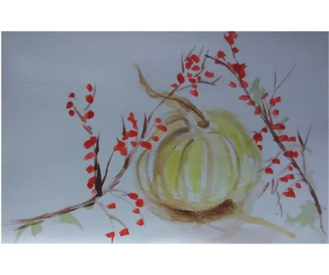 image of pumpkin and bittersweet vine