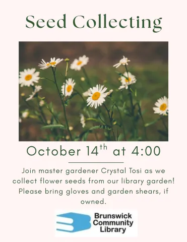 Seed collecting flyer with images of flowers