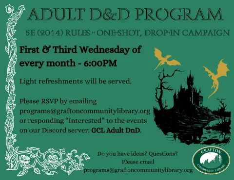 We're kicking off our first campaign on October 15! The group will meet on the first and third Wednesday of every month provided enough people sign up for the events on Discord.