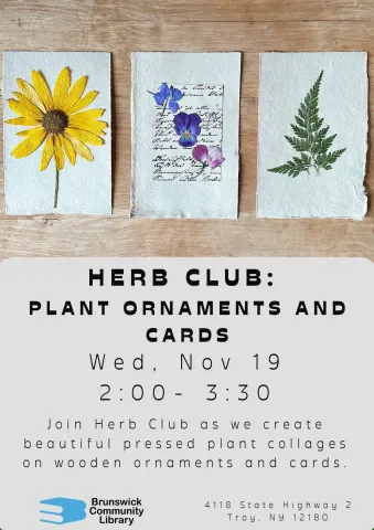 Flyer with images of pressed flower cards