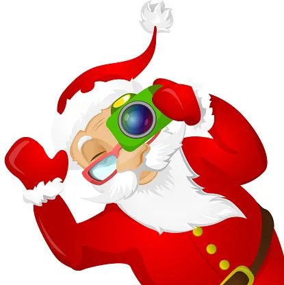 Santa taking a picture with a camera