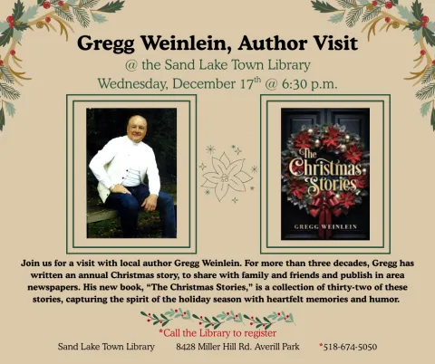 flyer for Gregg Weinlein author visit