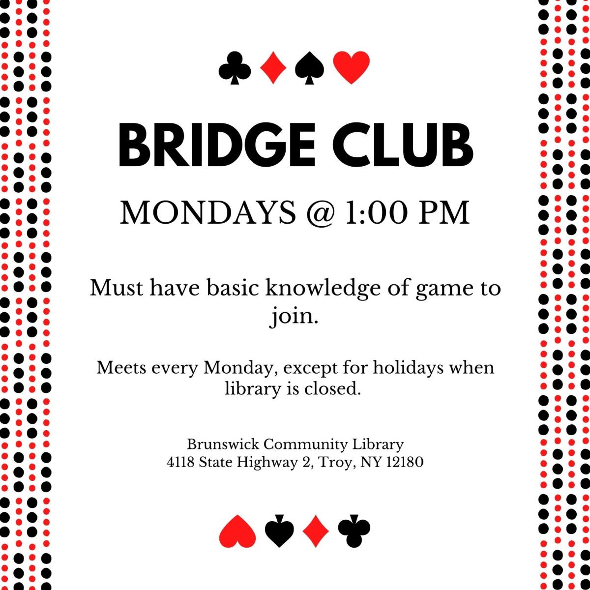 Bridge Club Flyer with card suite images