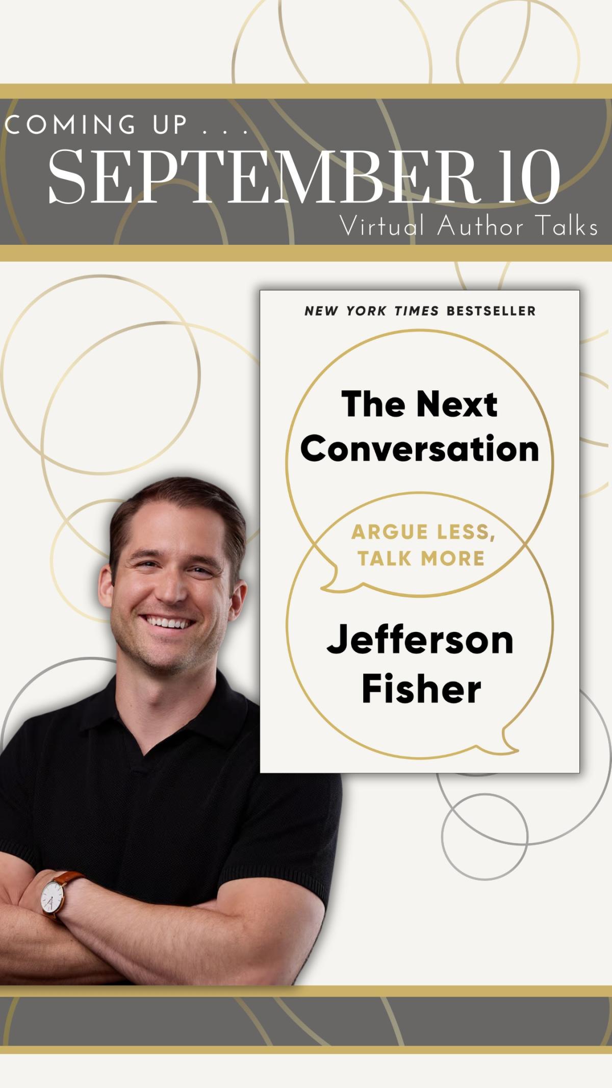 Virtual Author talk with Jefferson Fisher. See below for more information!