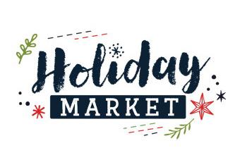 Holiday Market in black text on white background