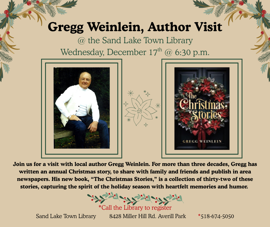 flyer for Gregg Weinlein author visit